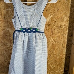 Elegant Blue and White Kids Formal Dress